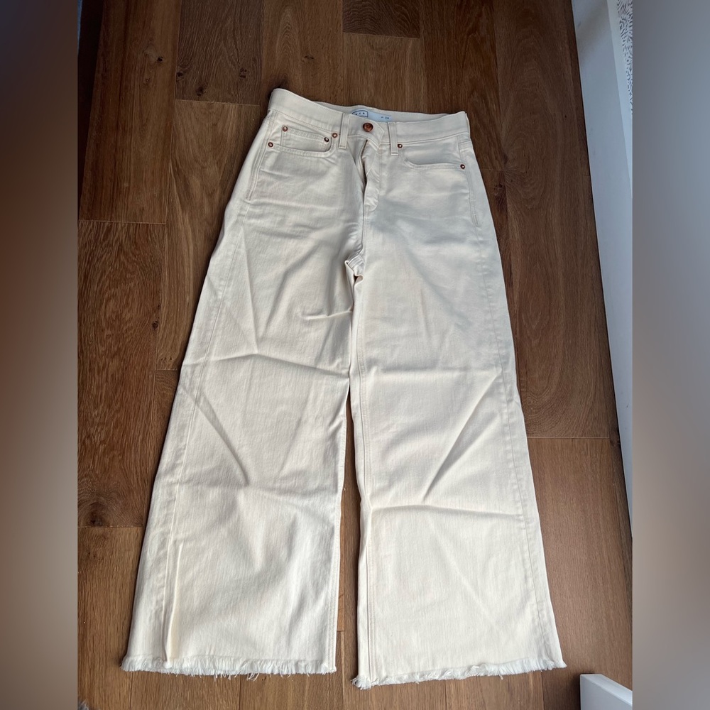 AYR - The Must Wide Leg Jean in Ecru - Size 28